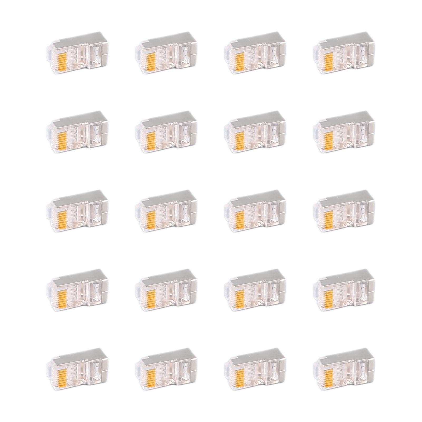 100Pcs CAT6 RJ45 Metal Shielded Connector Safe Reliable Net Shielded RJ45 End Connector Kit