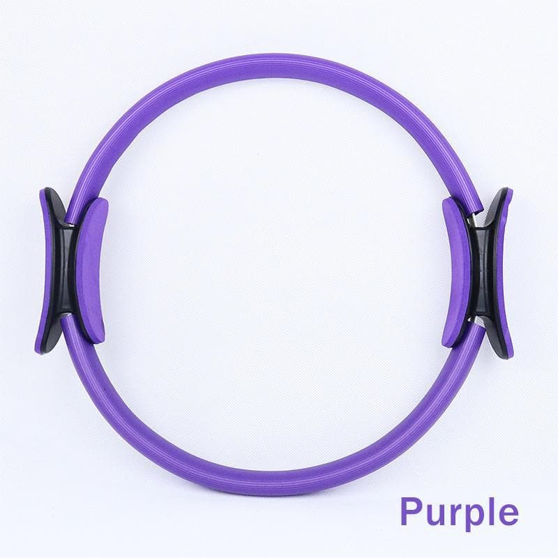 Hatha Yoga Pilates Ring Unbreakable 15 inch Yoga Magic Circle For Toning Thighs Abs Legs Exercise For Women Home Gym Workout Equipment Accessories purple
