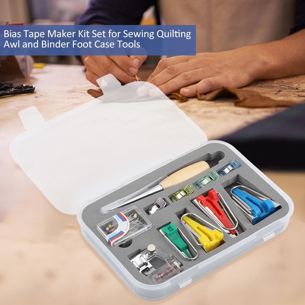 Fabric Bias Tape Maker Folder Kit DIY Sewing Quilting Binding Tool Set