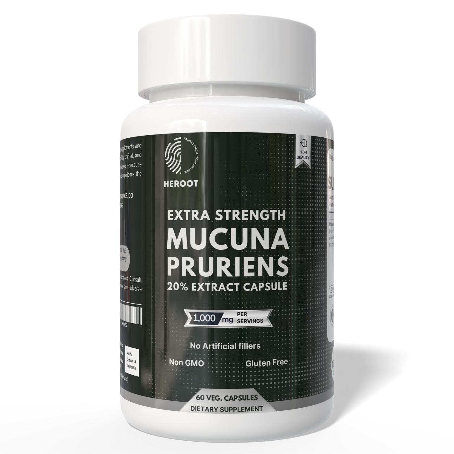 Mucuna Pruriens Extract Powder Capsules | 60 Capsules Pack=300 Capsules