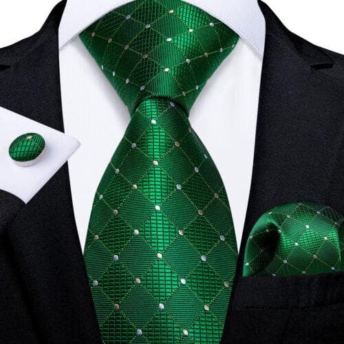 DiBanGu Mens Silk Necktie Set Striped Paisley Solid Tie Pocket Square Cufflinks N-7383