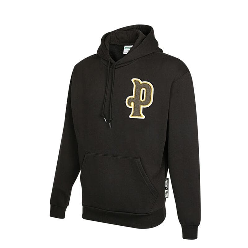 Puma Pure Color Printed Logo Hoodie Sweatshirt Men Tops Black 534382-01 XL