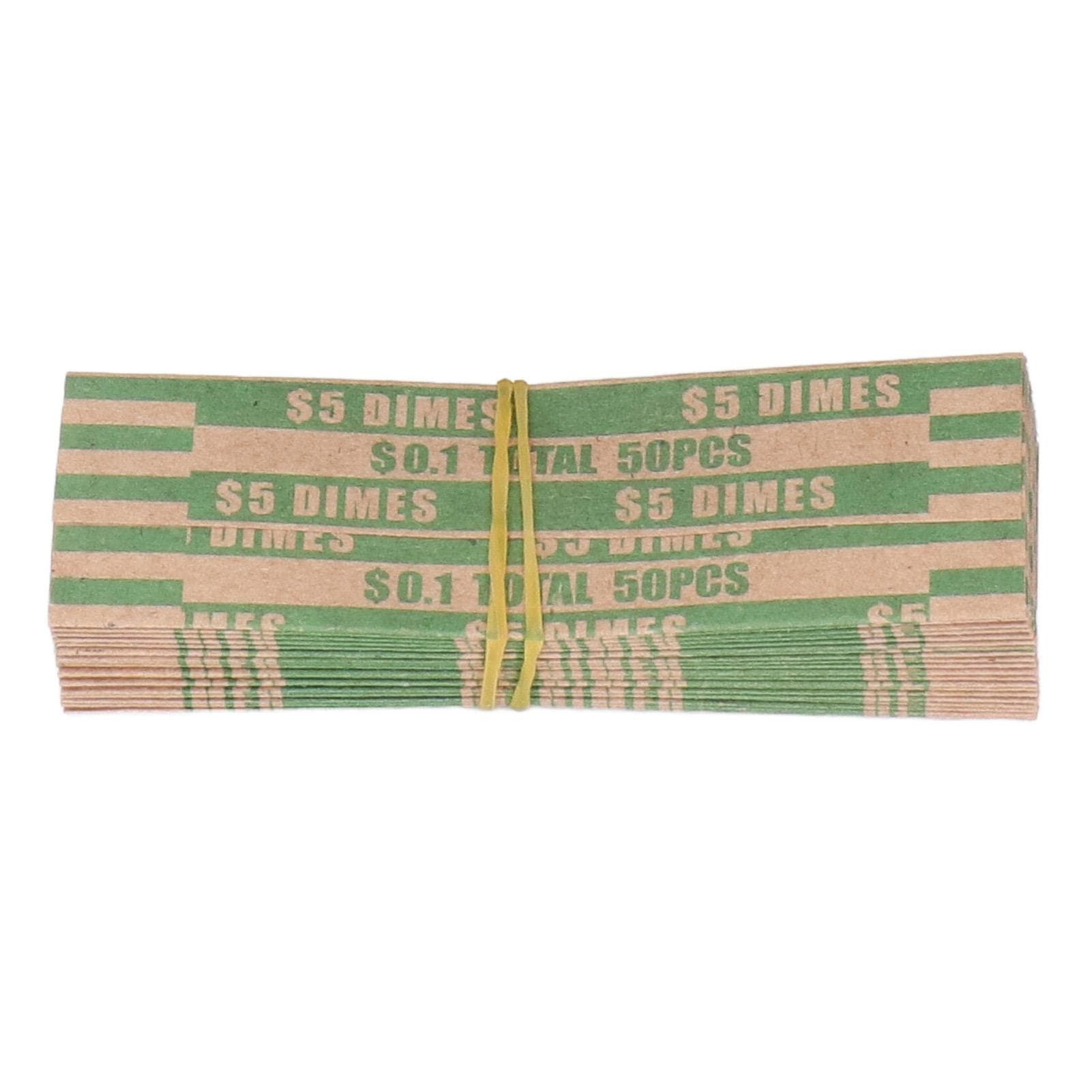 300pcs Coin Wrapper Anti Breakage Preformed Coin Paper Tube for Manual Filling Automatic Coin