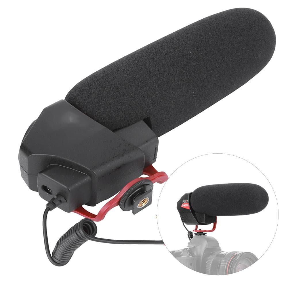 LENSGO 3.5mm Interview Video Camera Microphone Directional Voice Collecting Mic
