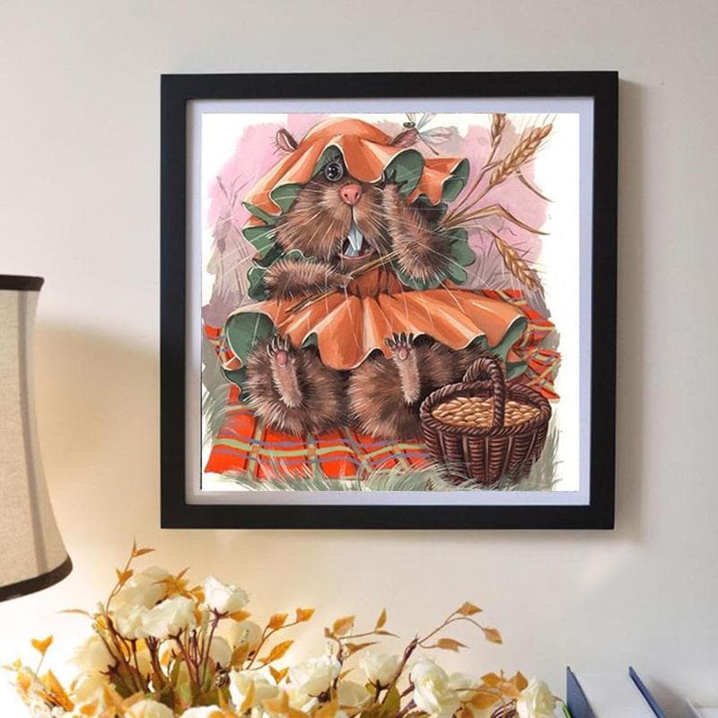 Diamond Painting Mosaic Cute Hamster Handmade Diamond Cross stitch Set Diamond Embroidery 30x30CM