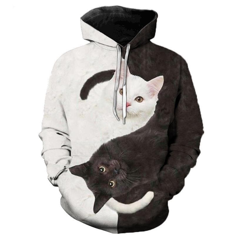 New Fashion Cat Hoodies 3D Animal Cat Printed Hoodie Casual Men Women Hooded Pullovers L