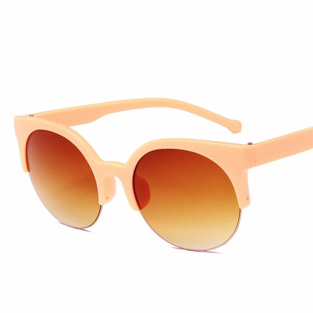 New Fashion Retro Designer Super Round Circle Cat Eye Women Sunglasses UV Protection Stylish As Picture