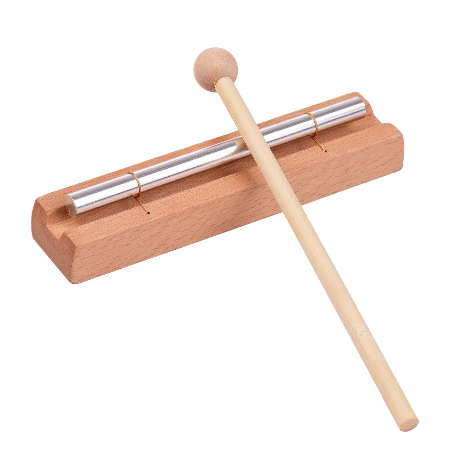 Tone Wooden Chimes with Mallet Percussion Instrument for Prayer Yoga Meditation Musical Chime Toy for Children Teachers Classroom Reminder Bell 1-tone Chime