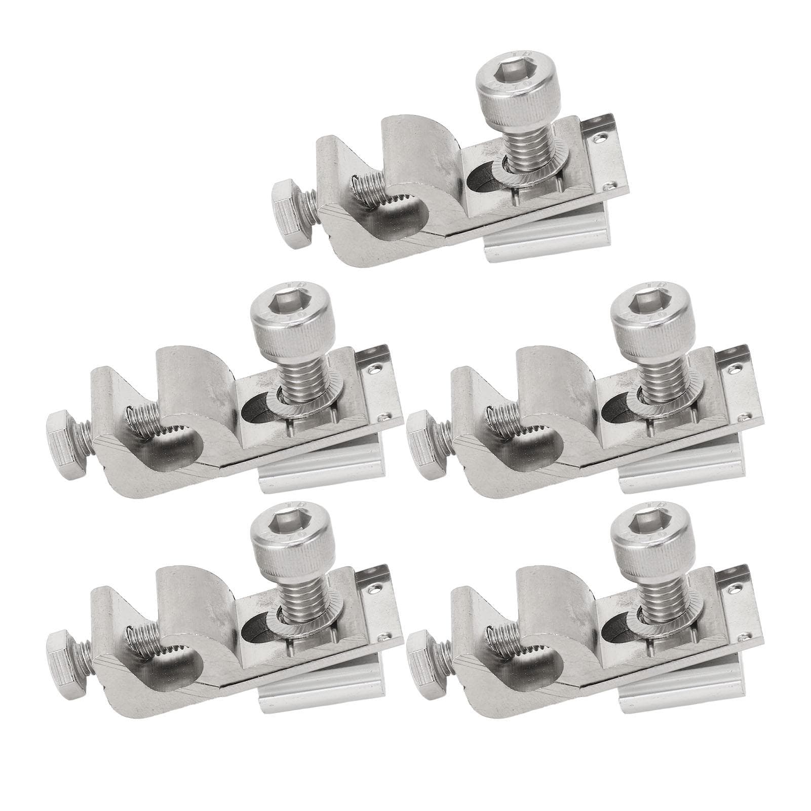 5Pcs Solar Panel Grounding Lugs PV Mounting System Metal Clips Cable Clamps Bracket Earth Clip