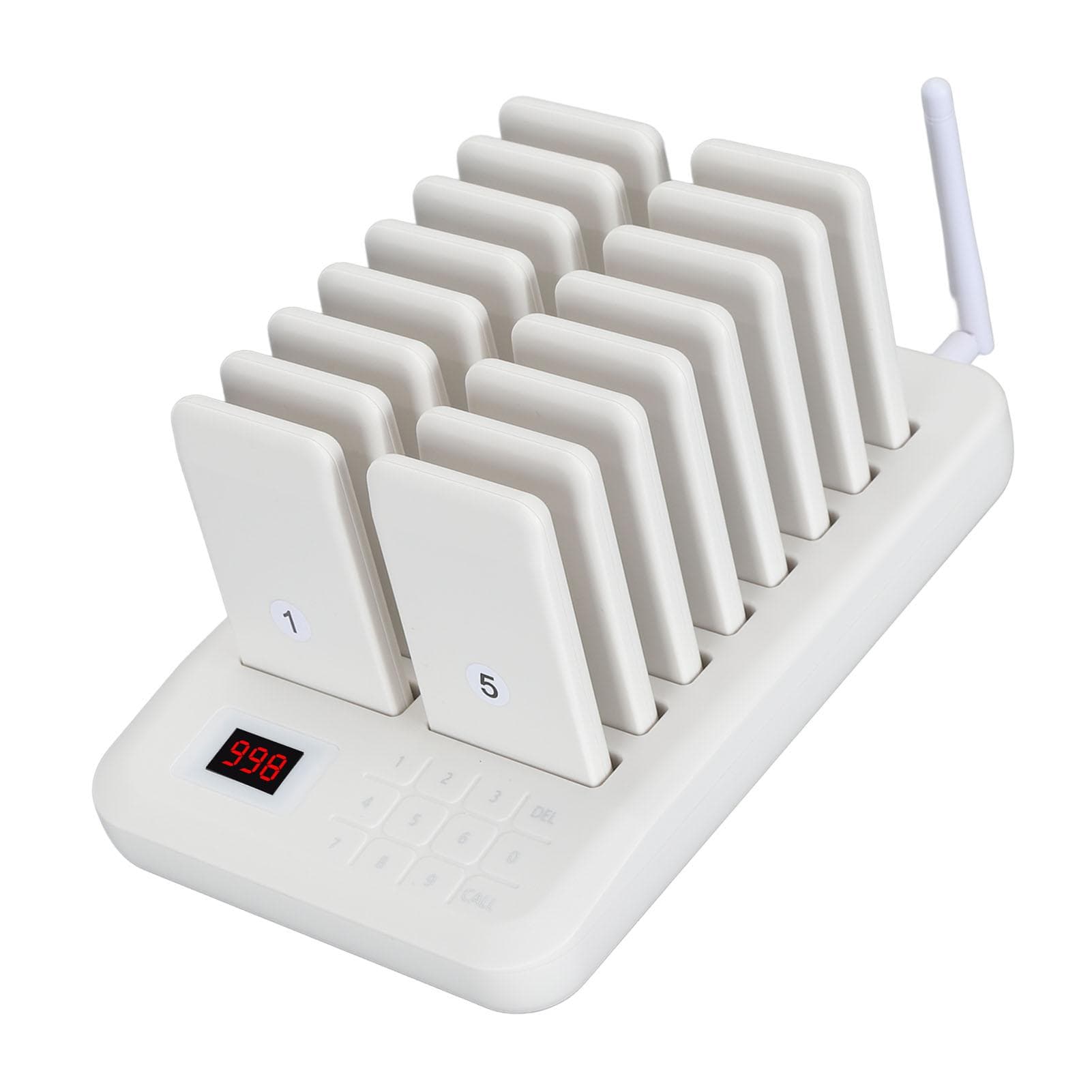 Restaurant Pager System Wireless 16 Social Distancing Keeping Pagers with Keypad Transmitter EU Plug