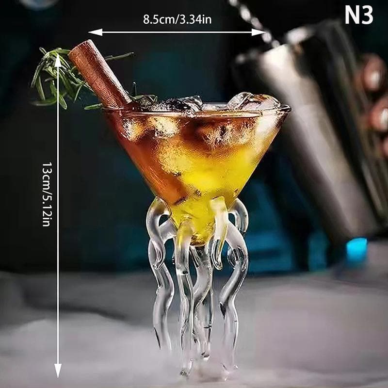 Creative Cocktail Glass Thorn Fish-Shaped Goblet Glass Bar Ktv Nightclub Party Drinking Cup Octopus Bird-Shaped Wine Juice Cup