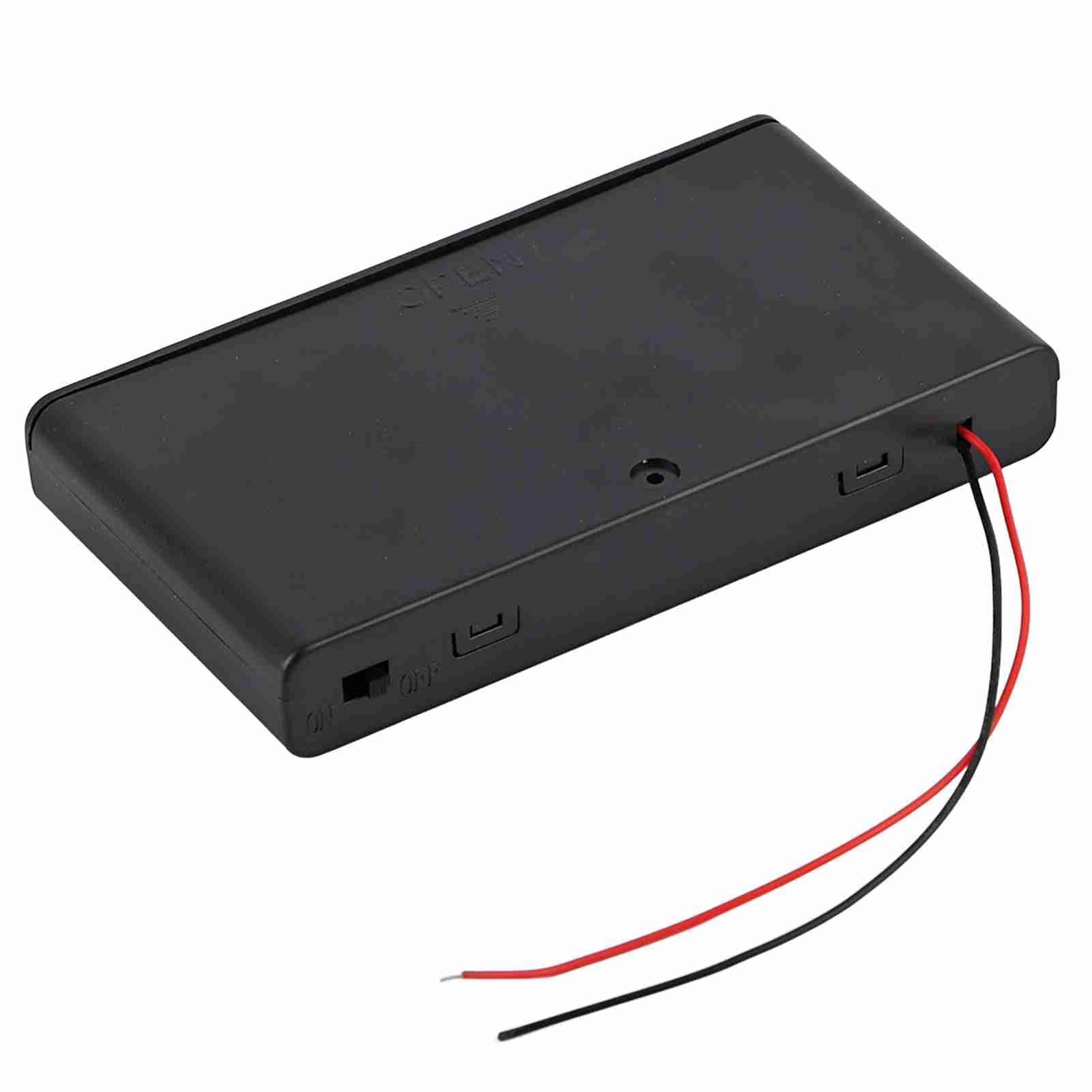 Portable 8pcs AA Battery Holder Battery Storage Box with Cover & Power Switch