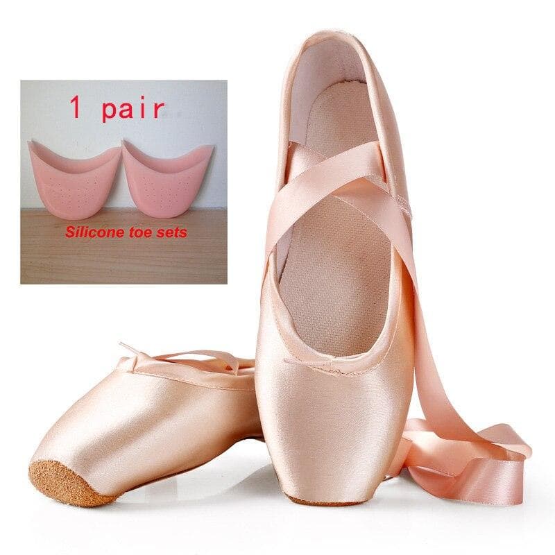 Ballet Dance Shoes Child and Adult Ballet Pointe Dance Shoes Professional with Ribbons Shoes Woman Sneakers Women 39 pink