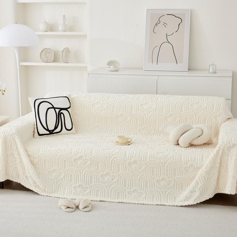 New Winter Plush Sofa Cover Cloth Anti-cat Scratch All-inclusive Cover Cloth Modern Simple Anti-slip Cover Cloth 180*130cm