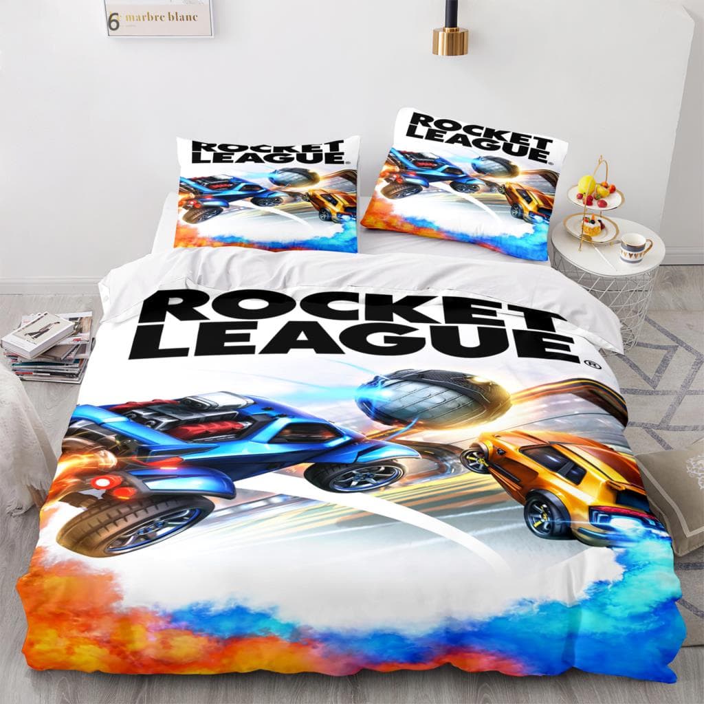Rocket League Bedding Set Bedspread Single Twin Full Queen King Size Car Rocket League Bed Set Children's Bedroom Duvet cover EU Twin 135x200cm
