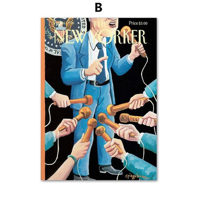 The New Yorker Posters and Prints Rero Wall Art Canvas Painting Wall Pictures for Living Room Decor Home Decoration No Frame 40*50cm