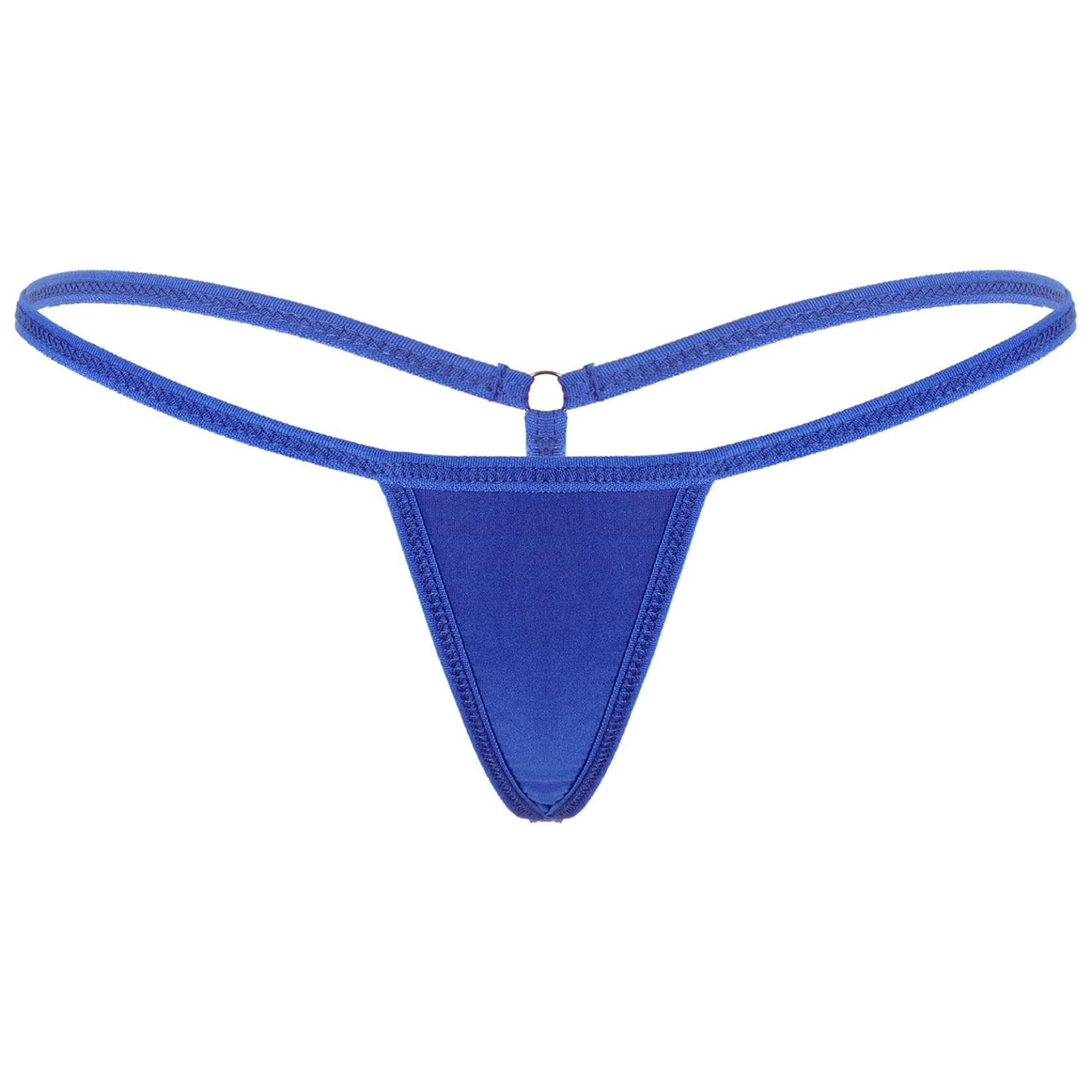 Womens Sexy G-String Thongs Panties Underwear Low Rise Bikini Bottom Briefs One Size royal blue