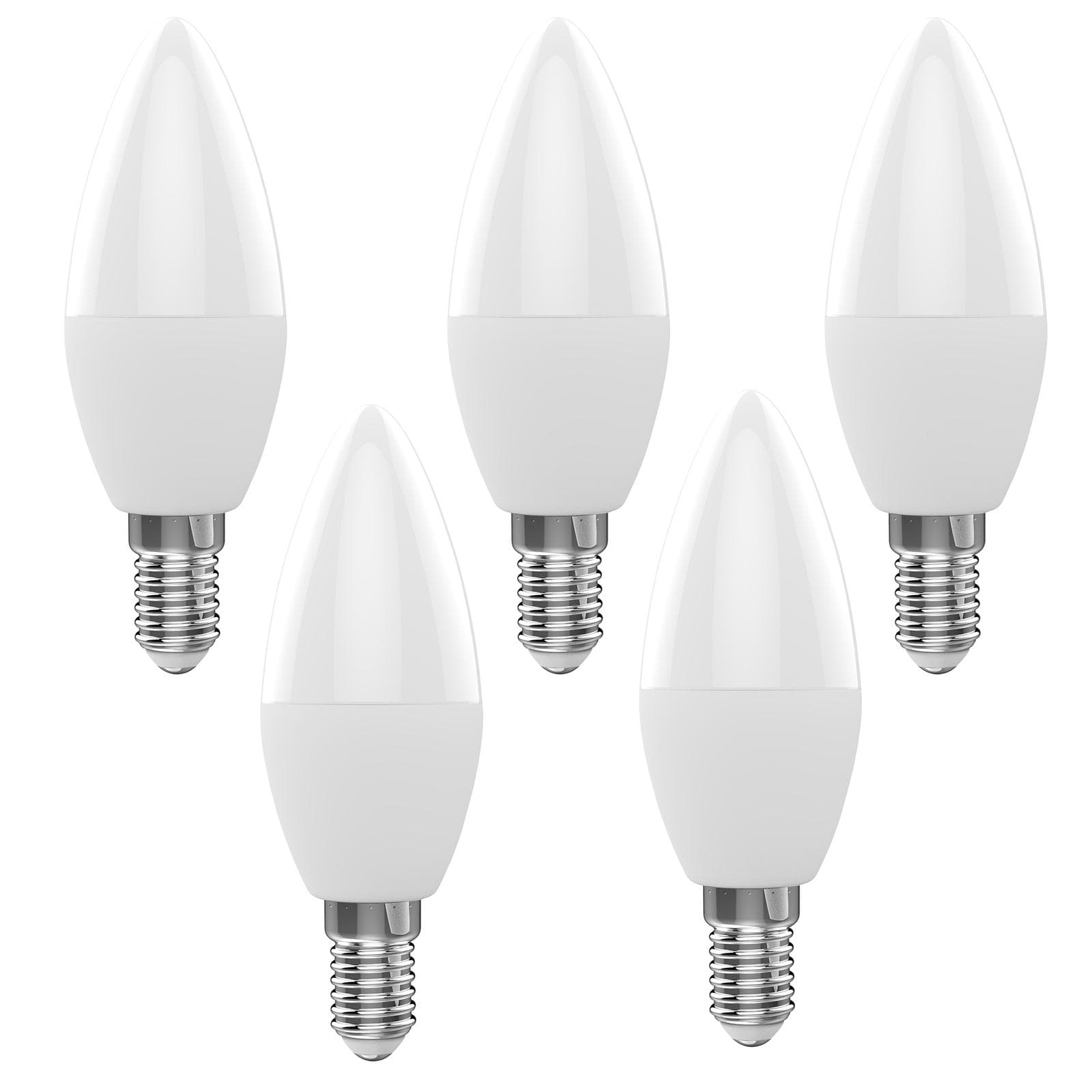 WiFi Smart Bulb RGB+W+C LED Candle Bulb 5W E14 Dimmable Light Phone APP SmartLife/Tuya Remote 5pcs beige