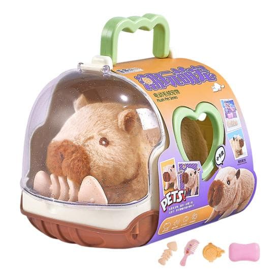 Electric Plush Capybara Toy Interactive Simulation Sound Walking Animal Toy Toddlers Boys Girls Educational Baby Tummy Time Crawling Animal Toy Battery brown