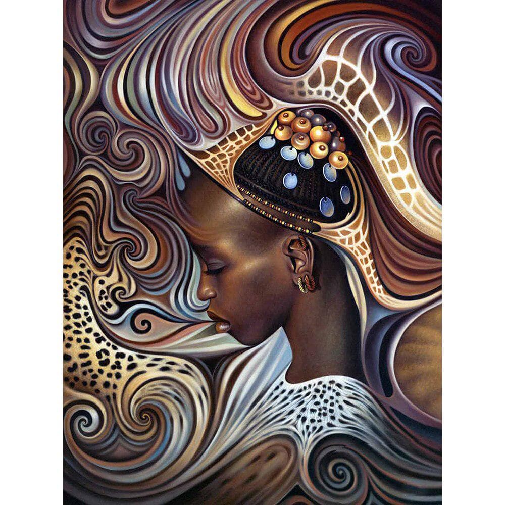 5D DIY Diamond Painting Full Drill Portrait Diamond Embroidery Indian Woman Rhinestone Cross Stitch 20X30CM