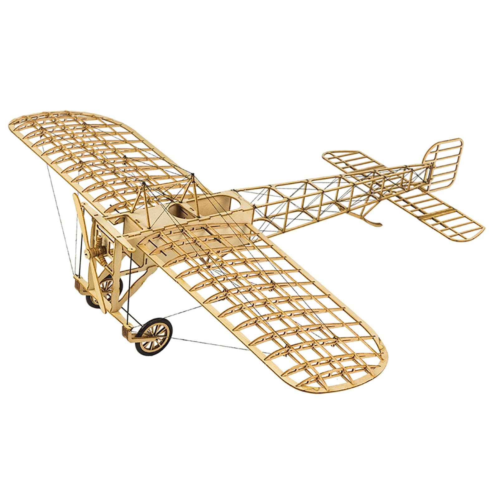DWH VX14 1:23 Scale 380mm Wingspan Airplane Static Wooden DIY Building Model Bleriot XI Aeroplane khaki