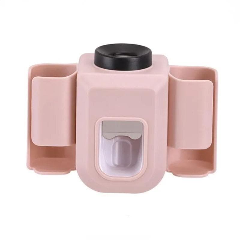 1Pcs Electric Toothbrush Holder Double Hole Wall Toothbrush Organizer Toothbrush Stand With Toothpaste Squeezer Bathroom Accessories pink