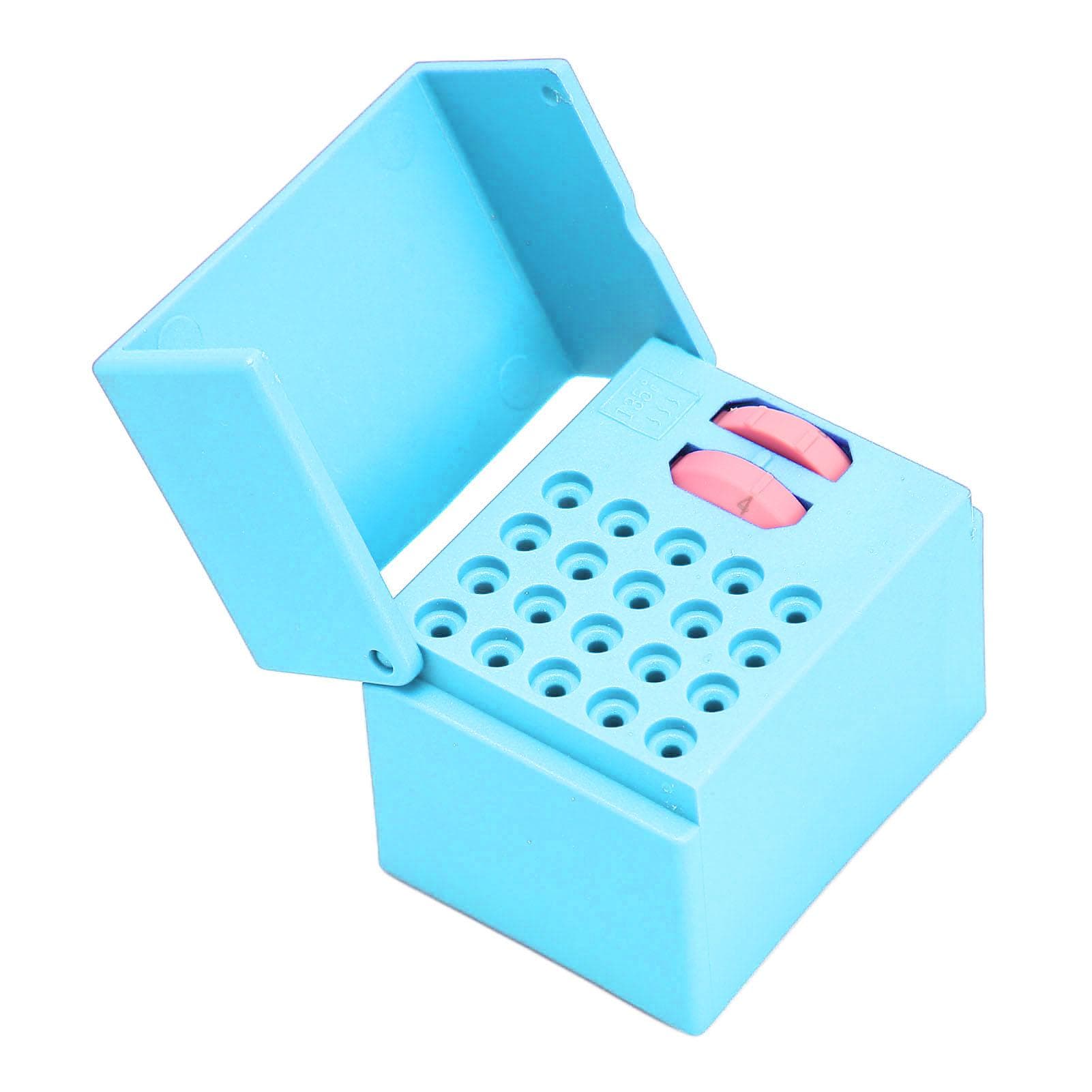 Autoclavable Endodontic File Cleaning Box Professional Dental Bur Endodontic File Holder with light blue