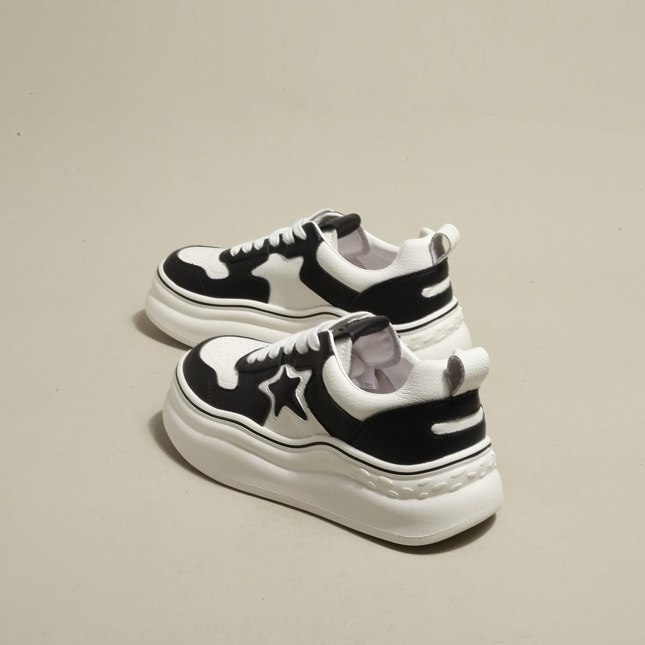 Authentic Thick-soled Star White Shoes Women's Spring and Autumn New Color Matching All-match Casual Sports Shoes 37