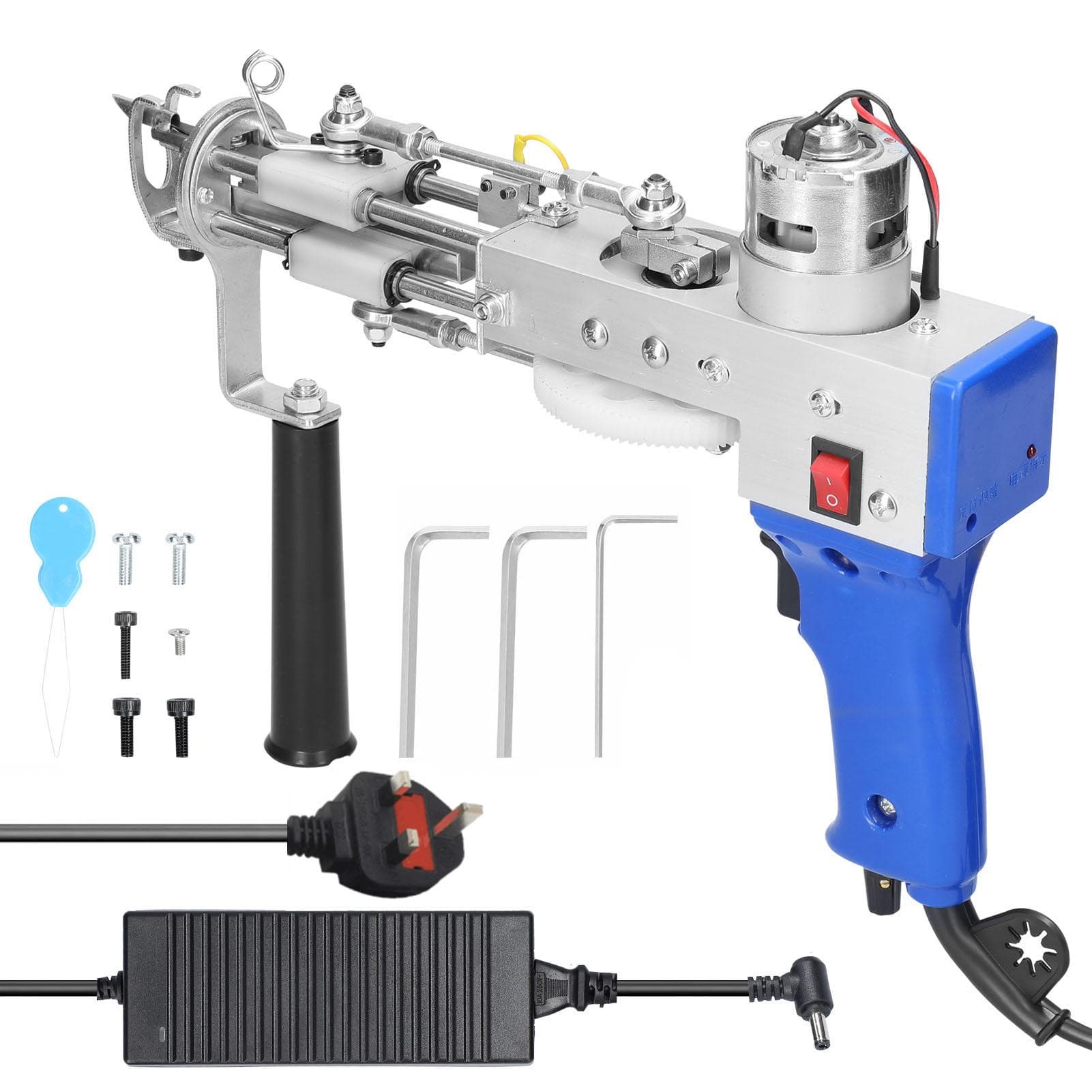 Electric Rug Carpet Tufting Weaving Machine Professional Flocking Device Industrial Embroidery Tool UK Plug multicolour