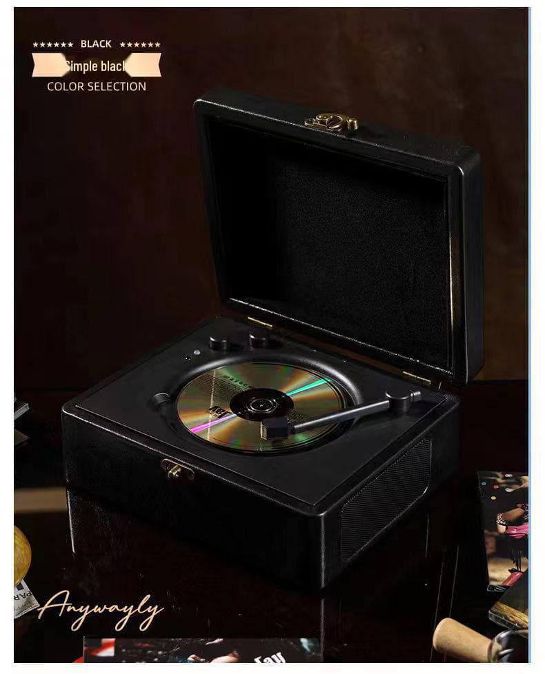 Retro Bluetooth CD Player & Stereo Speaker - Creative Gift Item black