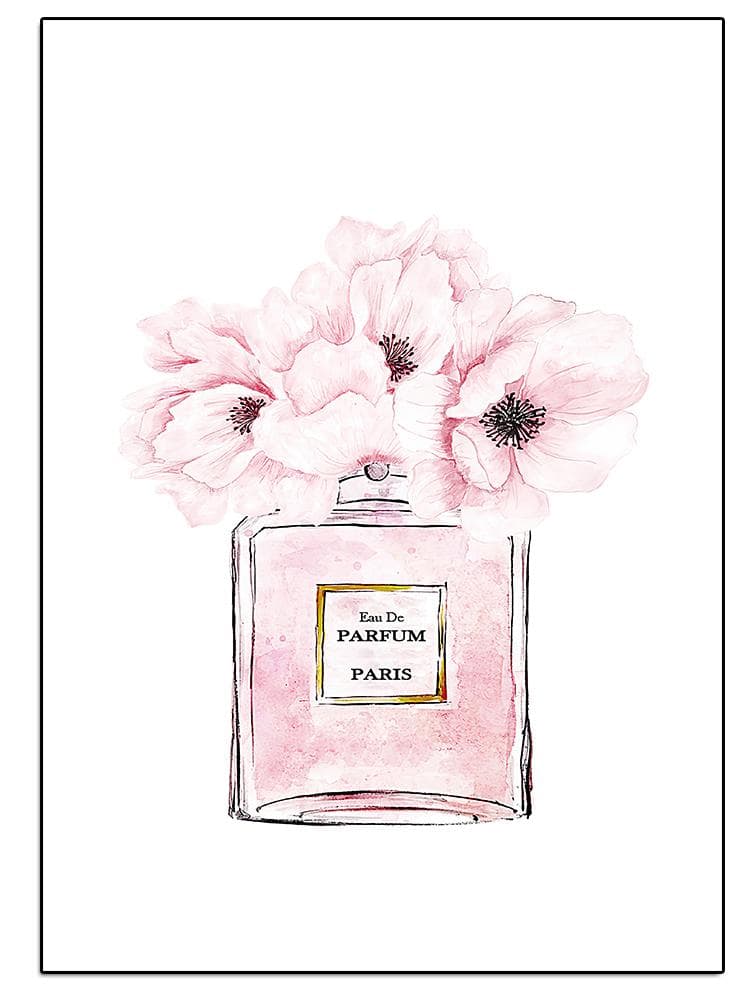 Fashion Luxury Coco Perfume Bottle Canvas Painting Nordic Flower Poster Print Wall Picture Modern Girl Room Decor Quadro Cuadros 70x100cm No Fram