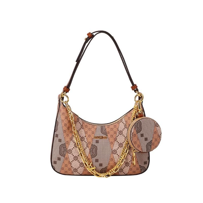 Leather Handbags Women's Fashionable Underarm Bag One Shoulder Crossbody Crescent Bag