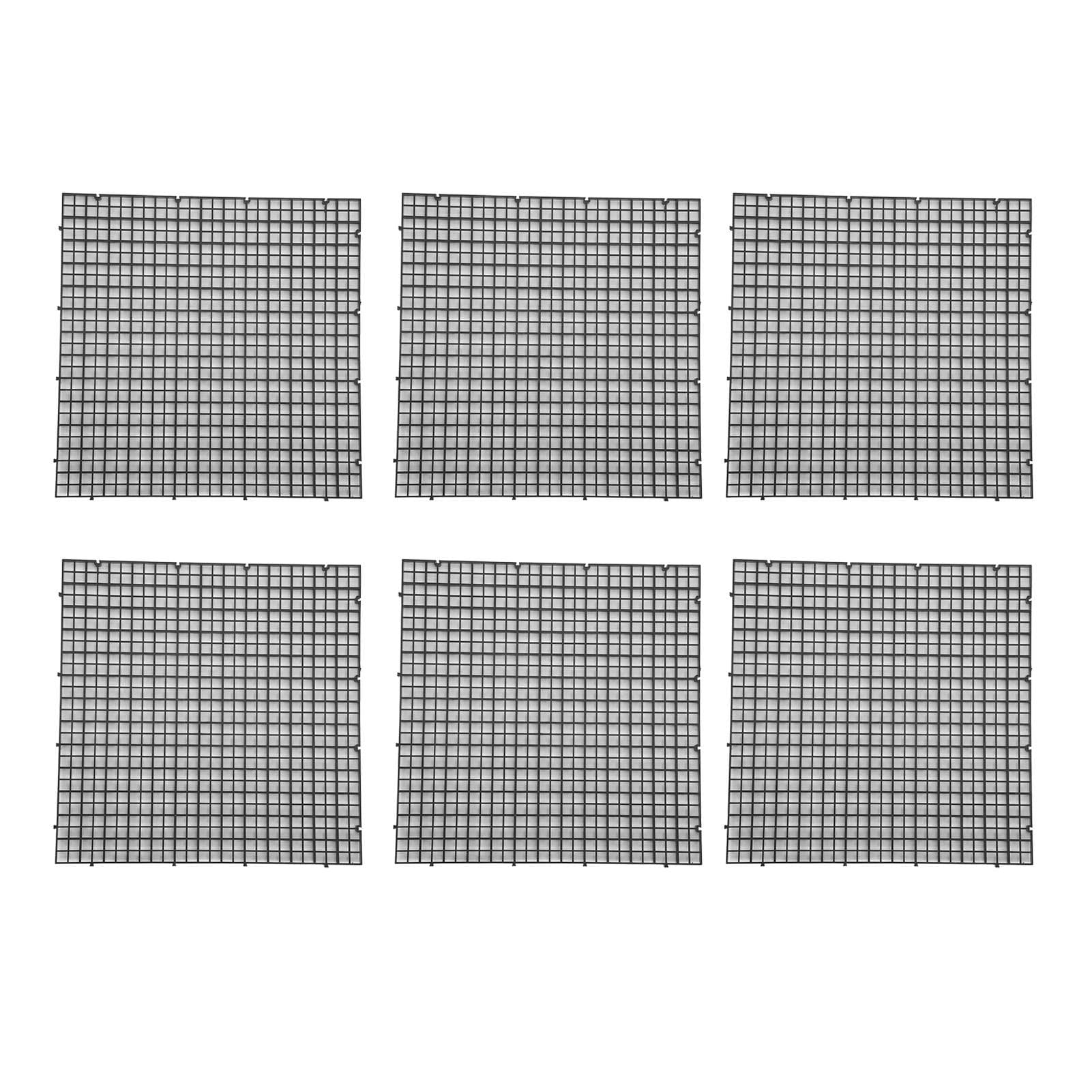 6Pcs Aquarium Fish Tank Isolation Bottom Filter Grid Plate Dividers Crate Cutting 30x30cm / 11.81x11.81in black