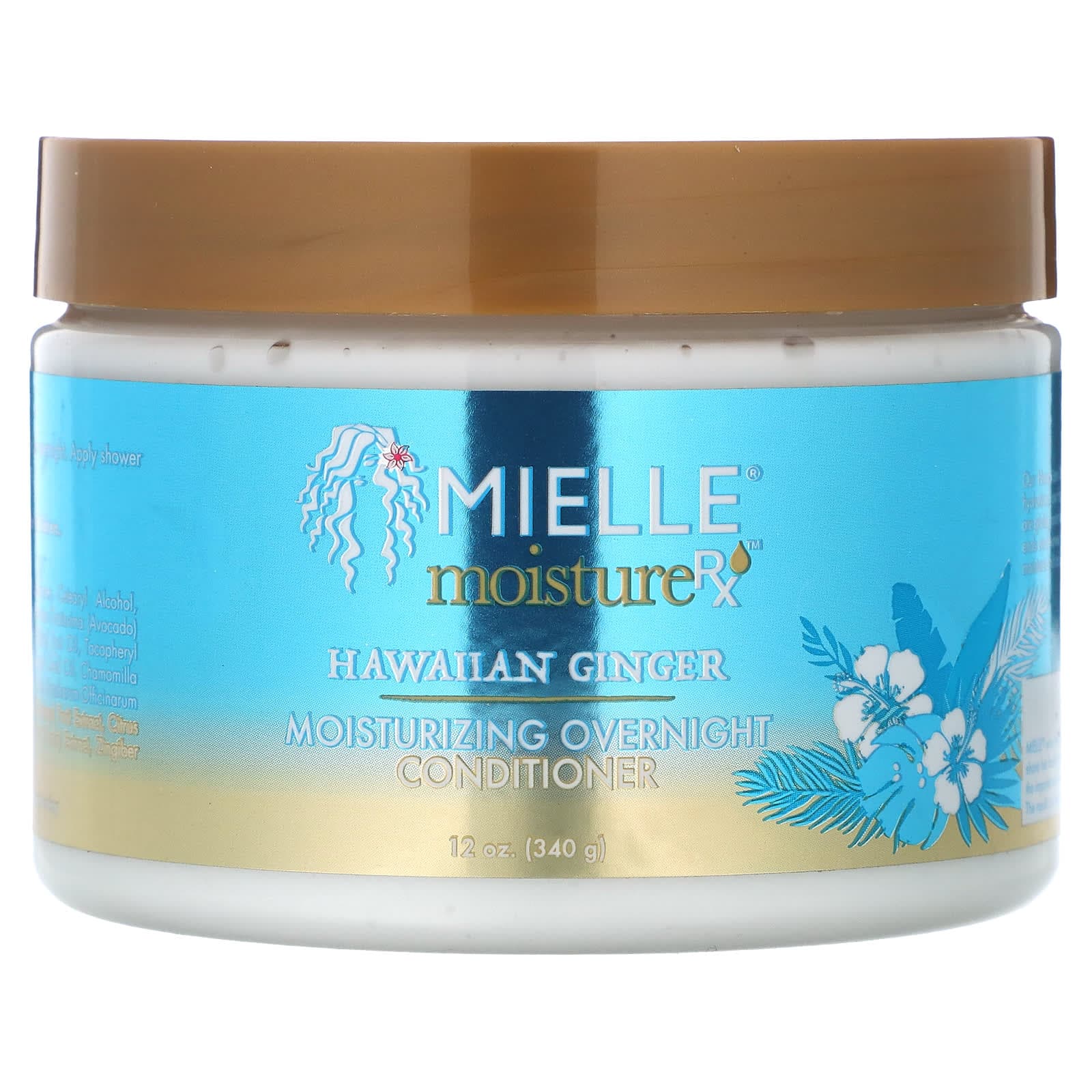 Mielle, Moisture RX, Moisturizing Overnight Conditioner, Hawaiian Ginger Flavor, 12 oz (340 g)