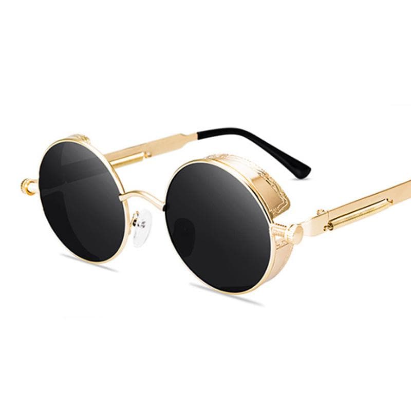 Classic Vintage Steampunk Sunglasses Unisex Round Punk Sun Glasses Retro Fashion Designer Brand Oculos De Sol Other