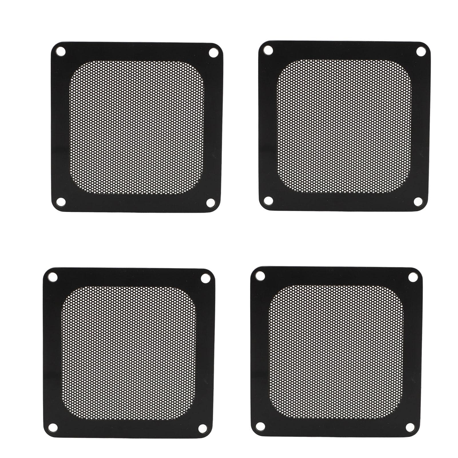 4PCS PVC Computer Fan Filter Grills Magnetic Frame PC Fan Dust Mesh PC Cooler Filter 3.66x3.66in black