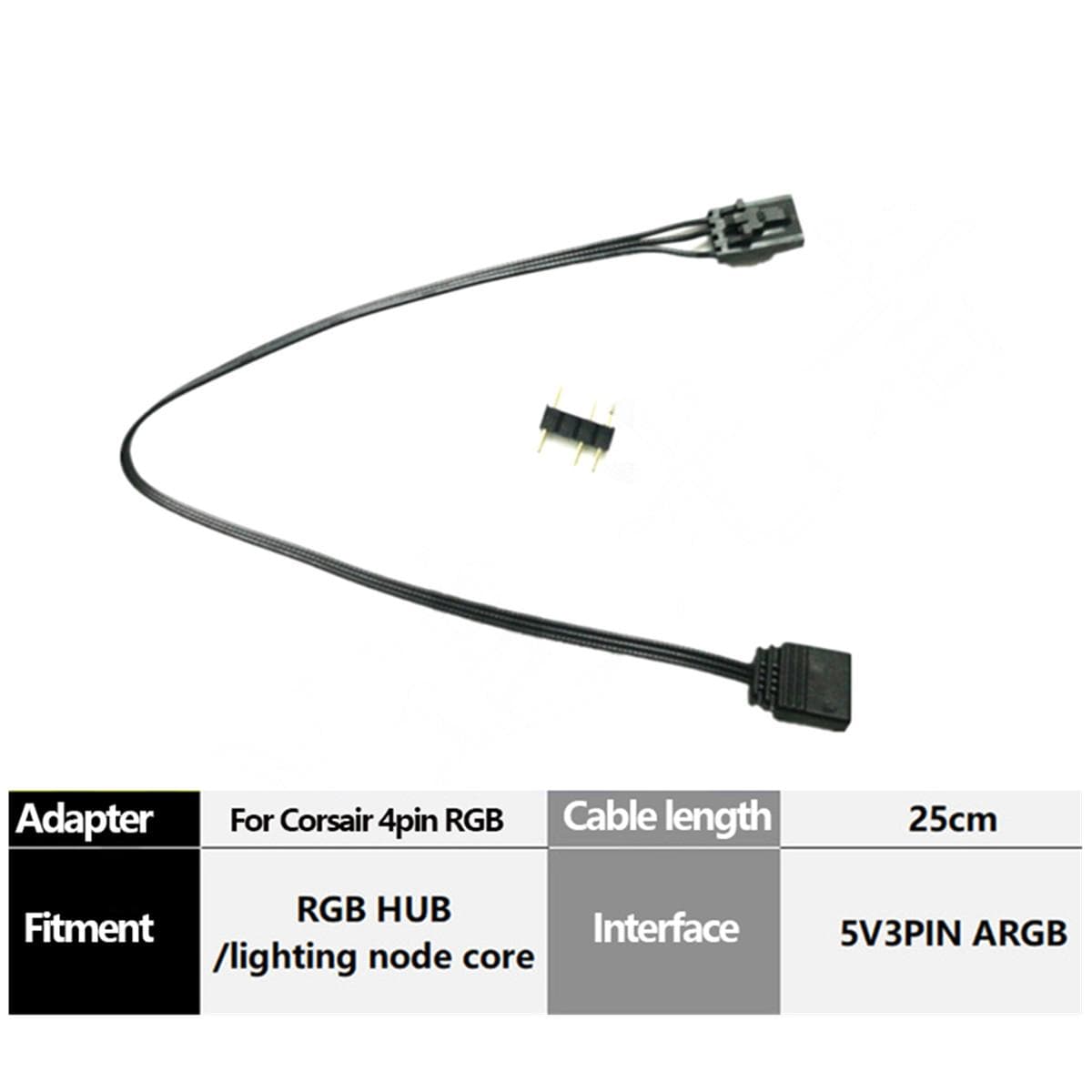 Suitable For Corsair RGB Fan (4 Pins) To Asus Aura/MSI Mystic Light Adapter Cable