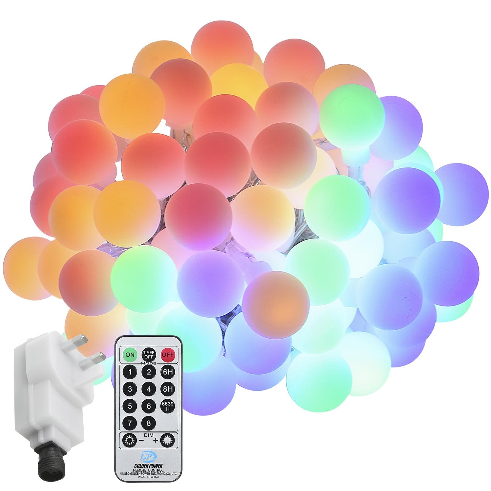 Tomshine Plug-in Globe String Lights 18m/59.06ft 150 LEDs Ball Fairy Light with Remote Control UK Plug multicolour