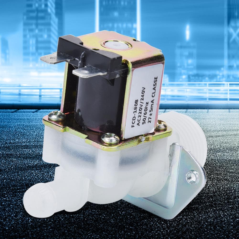 34in Electric Solenoid Valve Inlet 1Way Guide Plastic Connector for Home Using 220V