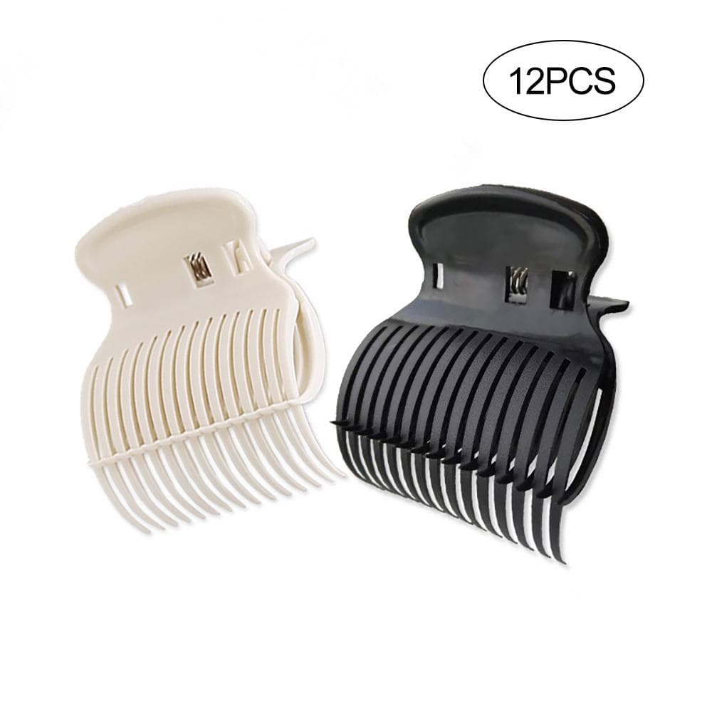 12pcs Hair Rollers Clip Hot Roller Clips Hair Curler Claw Clips Hair Perm Insulation Clip Random black