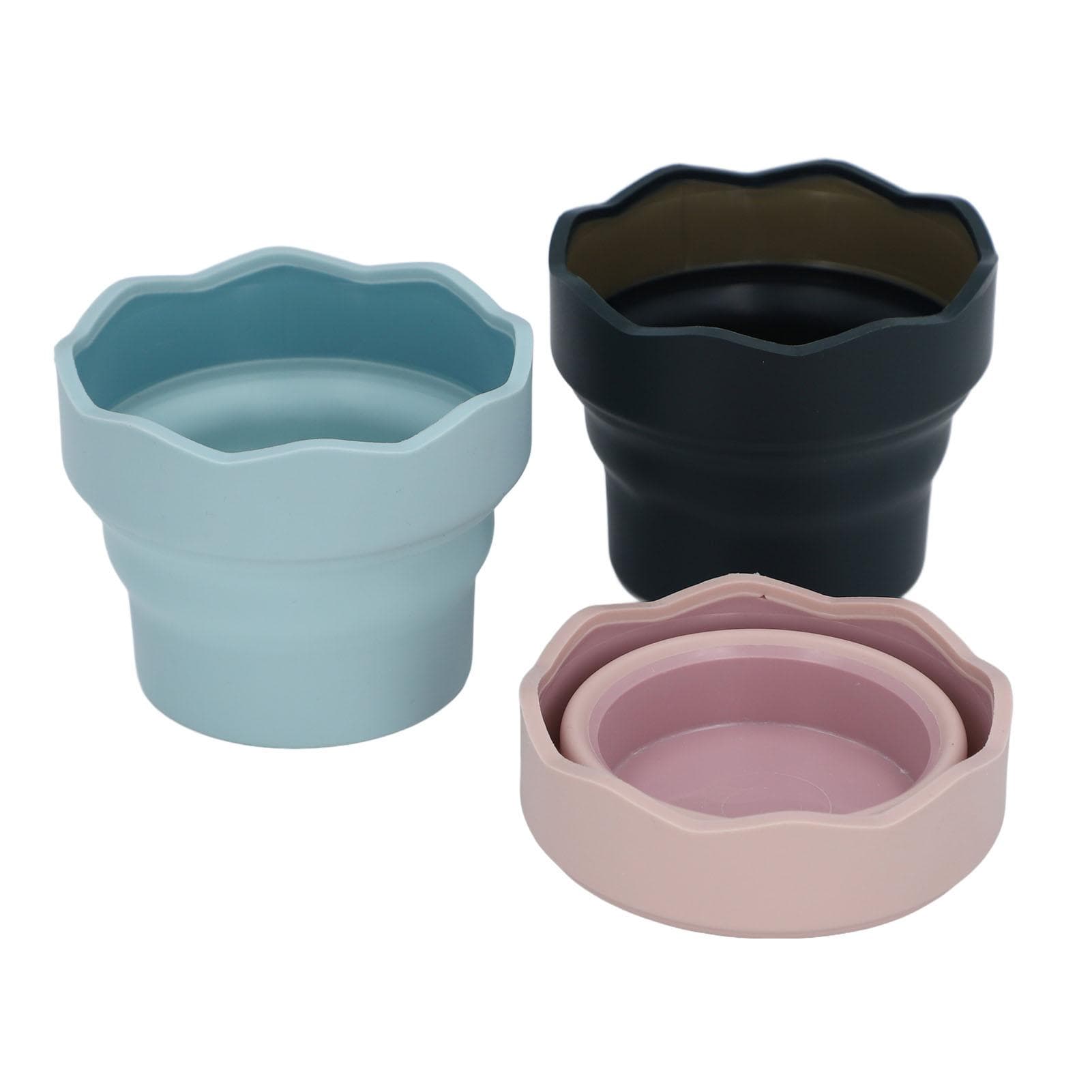 3pcs Folding Paint Brush Washer Multipurpose Reusable Silicone Artist Brush Washer Painting Water