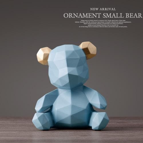 Cute Cartoon Bear Money Box Piggy Bank for Children Kids Adults Nordic Home Decor Kawaii Savings Box for Coins Safe Deposit blue