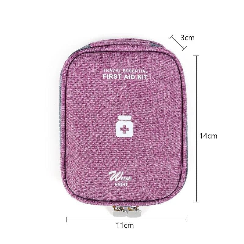 Mini Portable Medicine Storage Bag Camping Outdoor Travel First Aid Kit Medicine Bags Organizer Emergency Survival Bag Pill Case purple