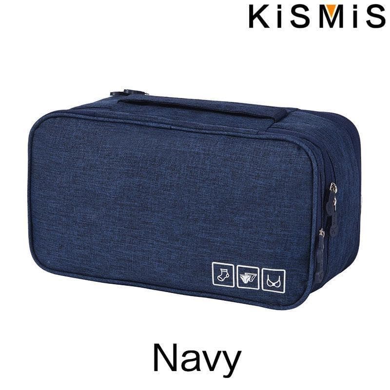 1PCS Large Capacity Underwear Storage Bag Daily Travel Portable Brassiere Organizing Bags Travel Supplies navy blue