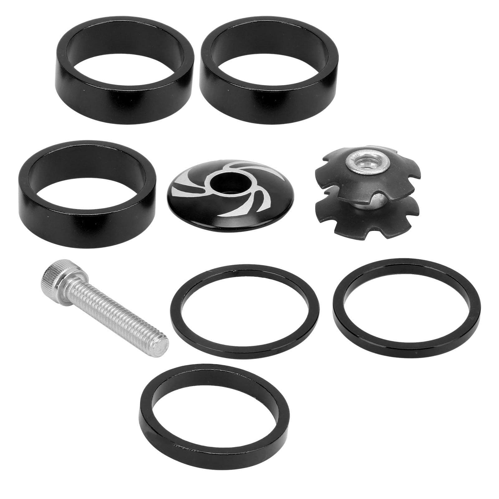 6Pcs Bike Headset Spacer Aluminium Alloy Bicycle Handlebar Stem Spacers for Mountain BikeGold