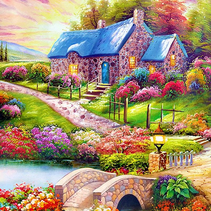 Embroidery Handicrafts Diamond Painting Diamond Embroidery Kits Fairytale Town Mosaic Gift Diamond 30x30CM