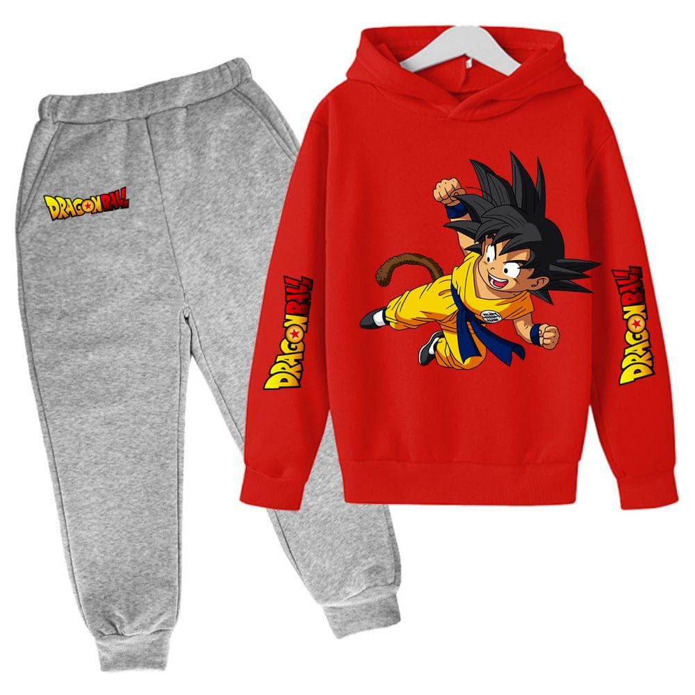 2025 MINISO New Winter Dragon BallHoodies+panrts Kids Clothes Boys Goku Sets for Children Sizes 100-160 Street Suit Kawaii Fashion Tops Anime 130