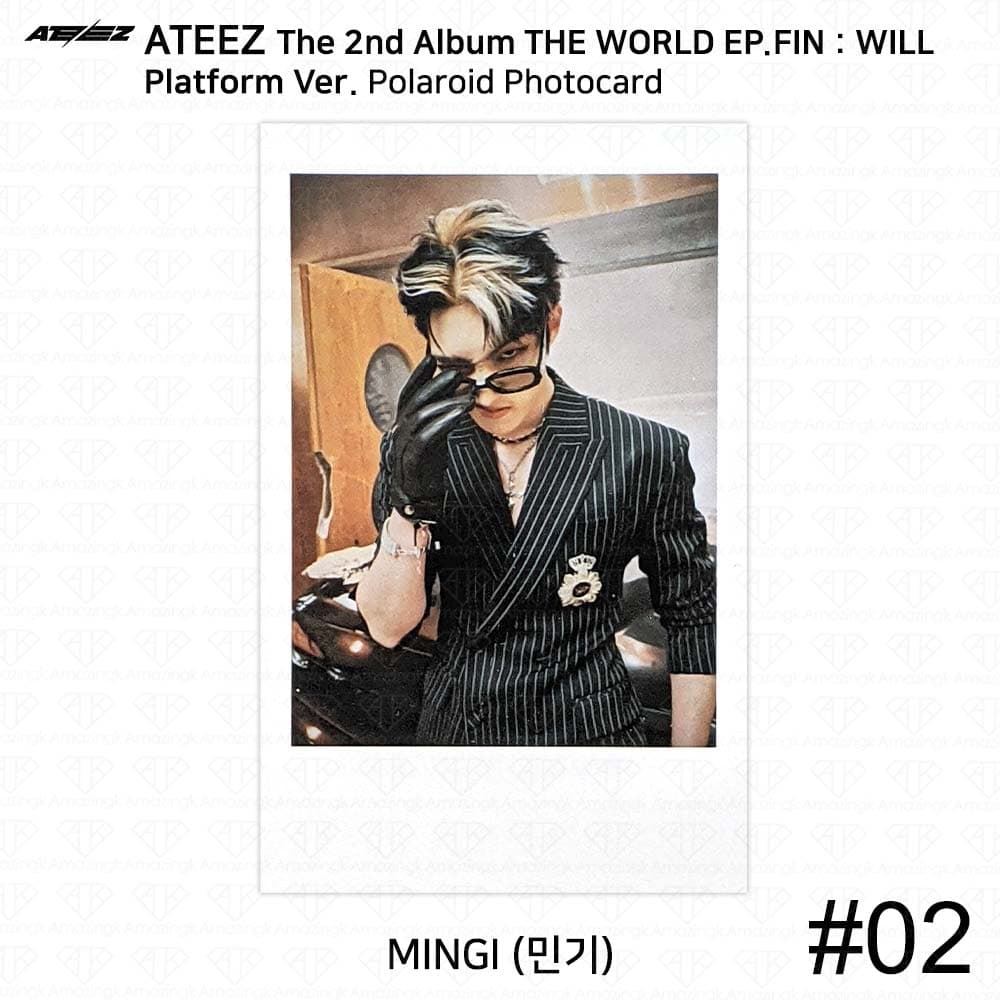 ATEEZ The 2nd Album WORLD EP.FIN WILL Platform Ver. Photocard Polaroid Sticker Mingi - Polaroid #2