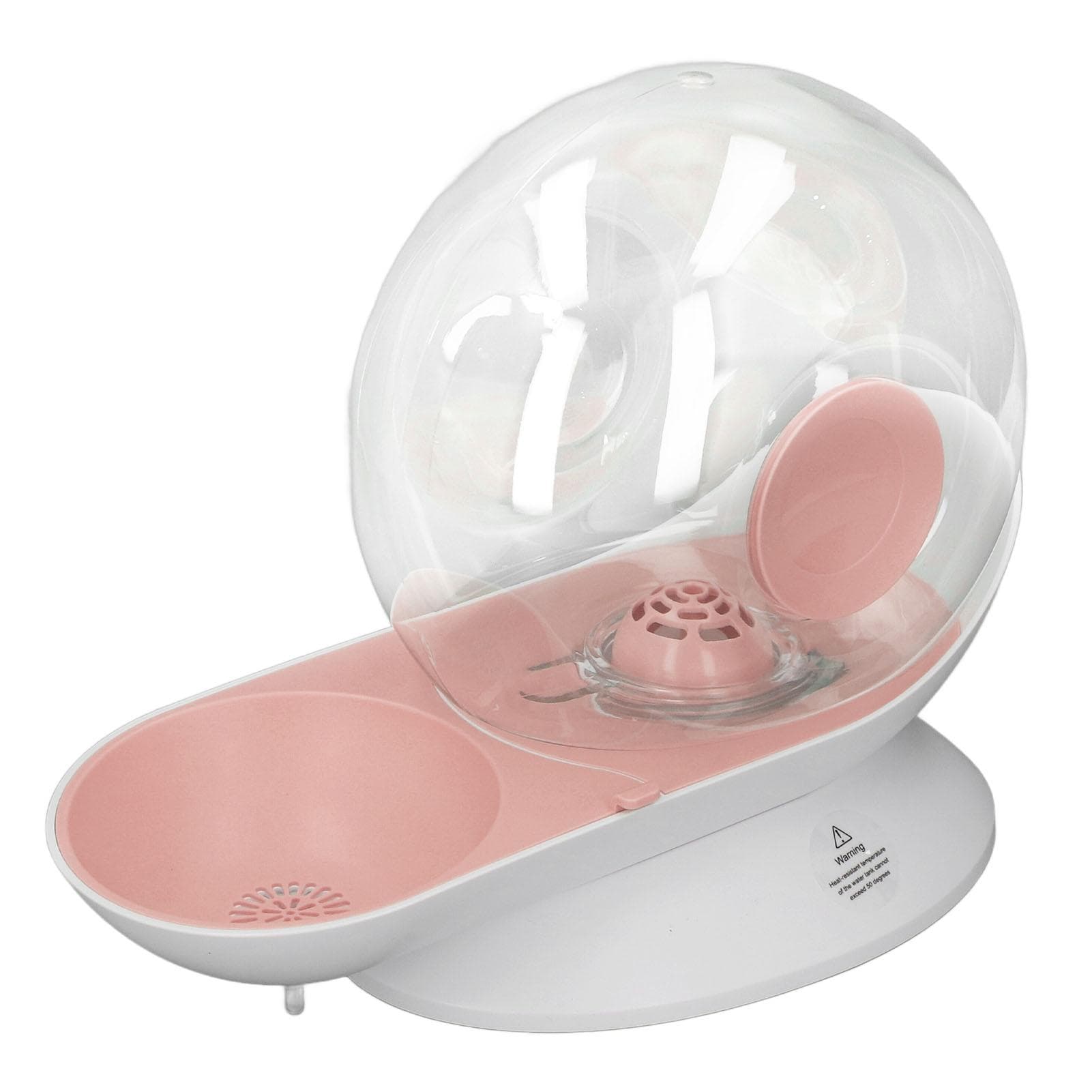 Pet Water Dispenser Snail Shape Automatic Transparent 2.8L Large Capacity Drinking Fountain for pink