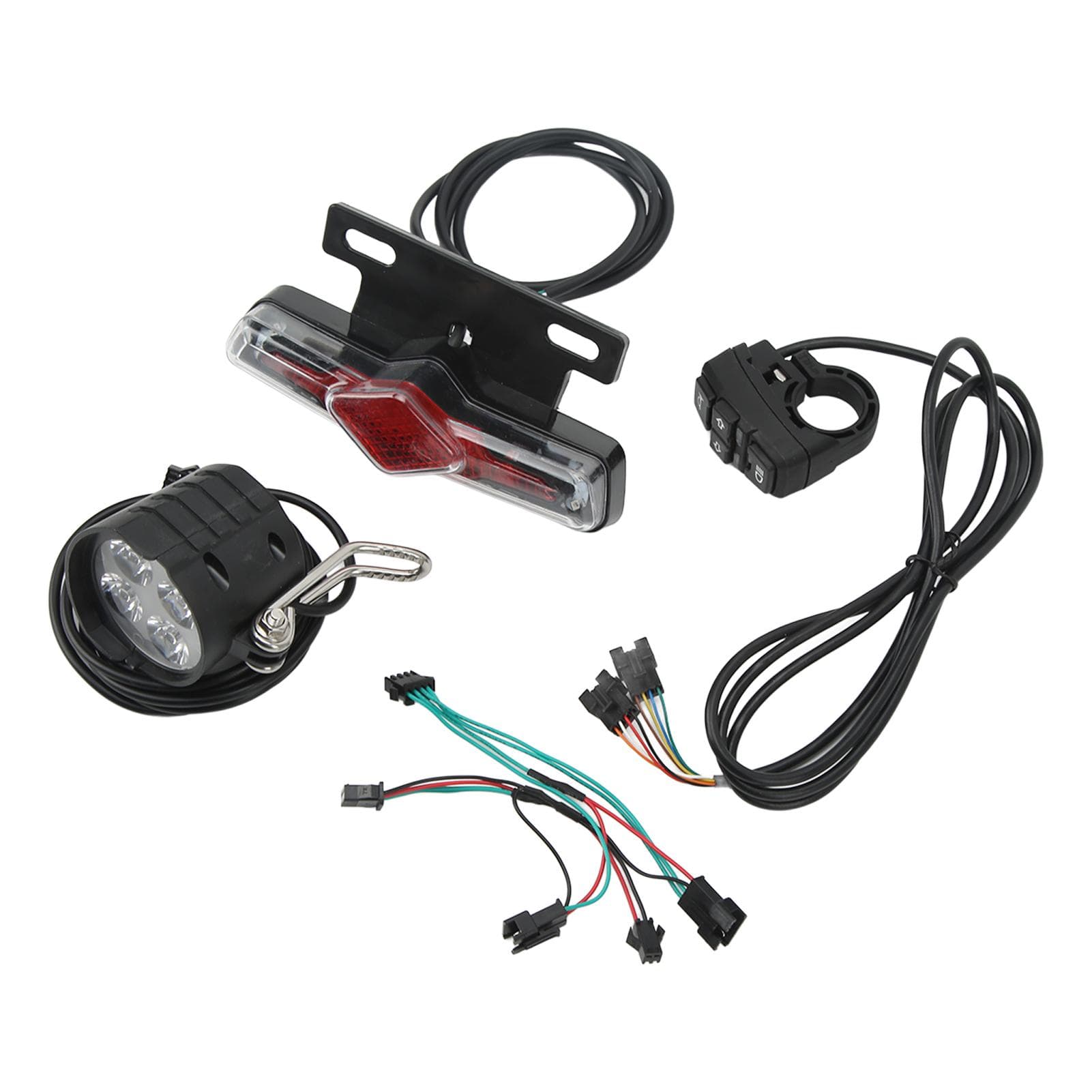 Electric Bike Lamp Kit QD168 Headlight C 05C Tail Light Night Warning Light DK336 Switch